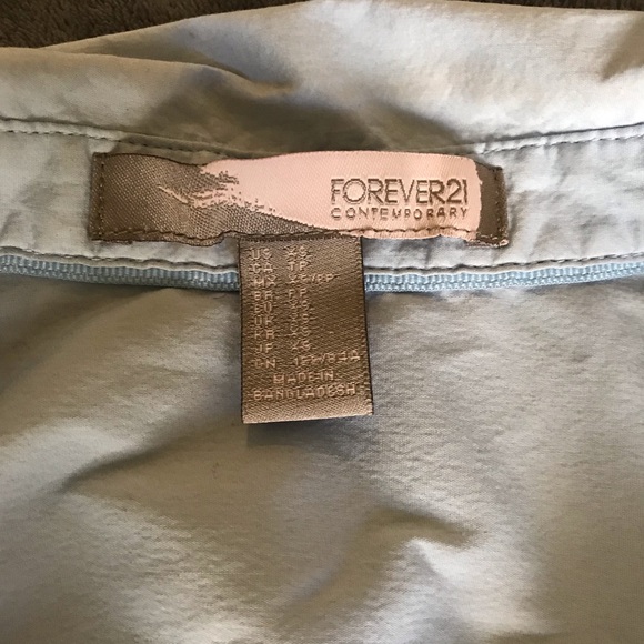 Forever 21 Contemporary Sky Blue Collared Shirt - Picture 7 of 8